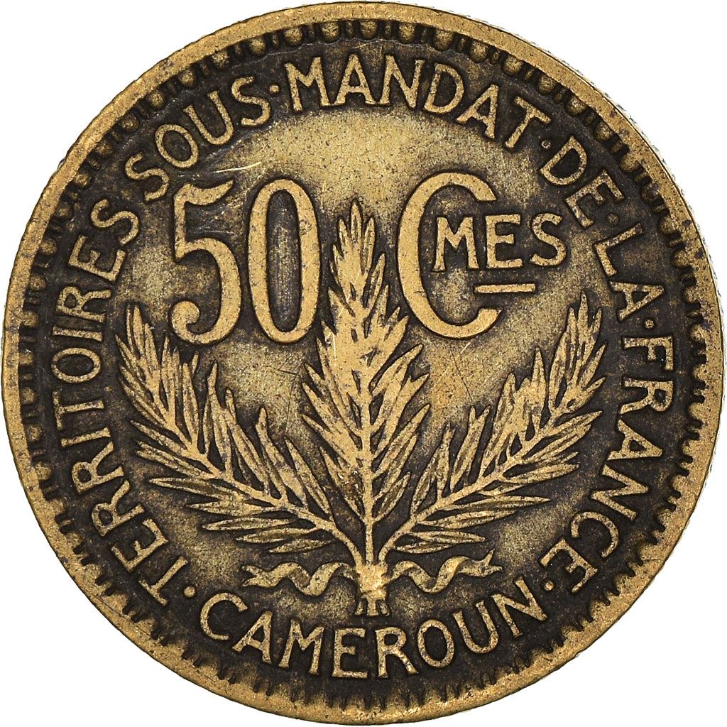 French Cameroon | 50 Centimes Coin | Marianne | Phrygian Cap | Km:1 | 1924 - 1926