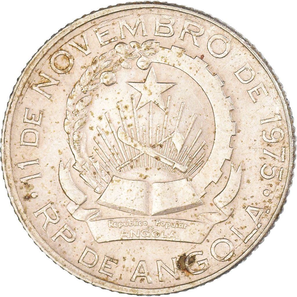Angola | 1 Kwanza Coin | Gear | Wreath | Km:83 | 1977 - 1979