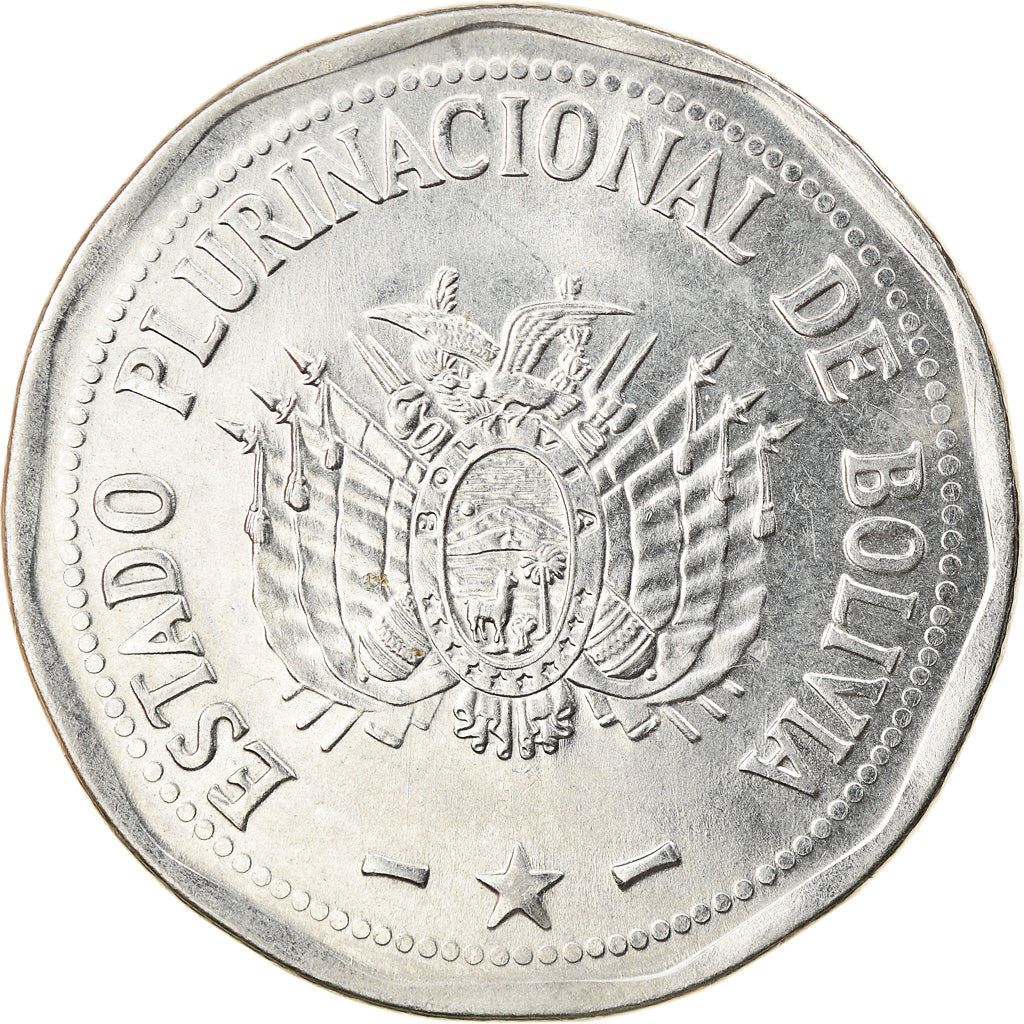Bolivia | 2 bolivianos | Roestvrij staal | Wapen | KM:218 | 2010-2025