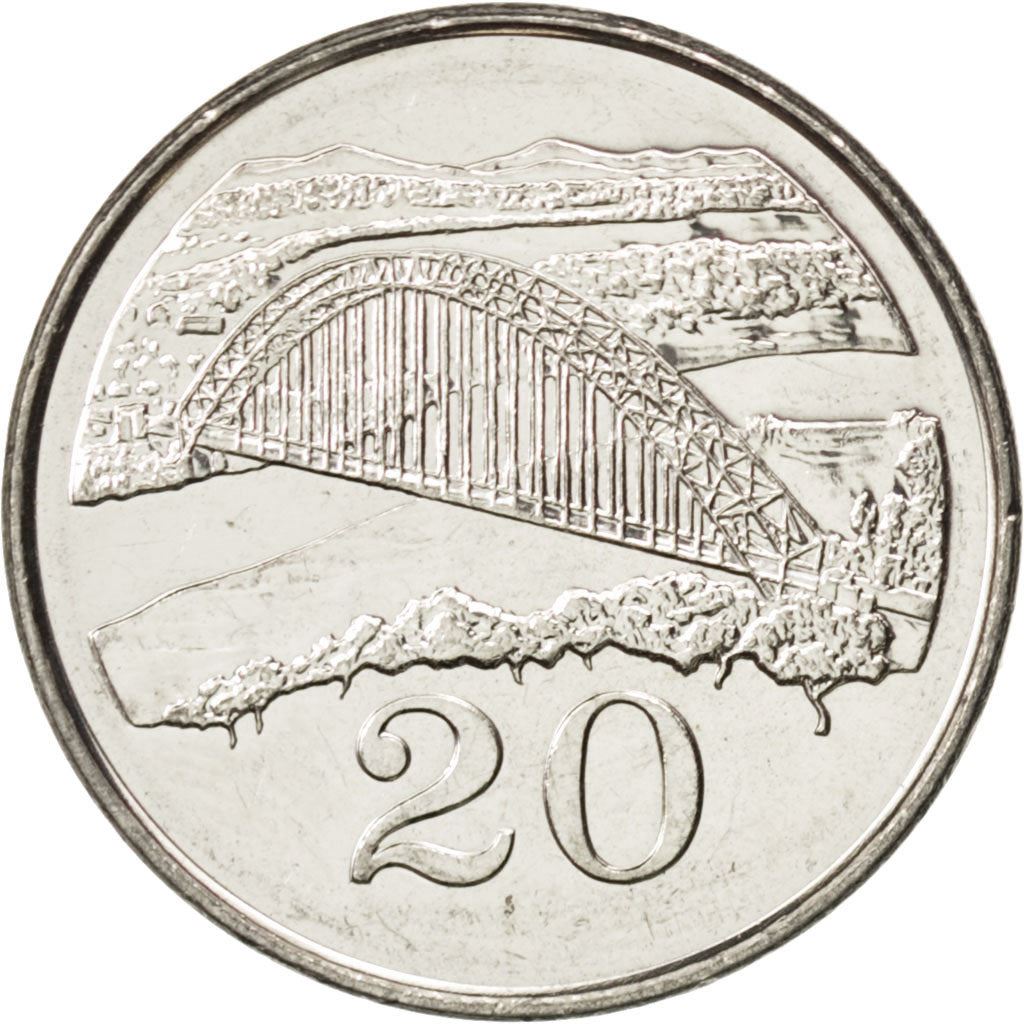 Zimbabwe | 20 Cents Coin | Birchenough bridge | Km:4A | 2001 - 2003