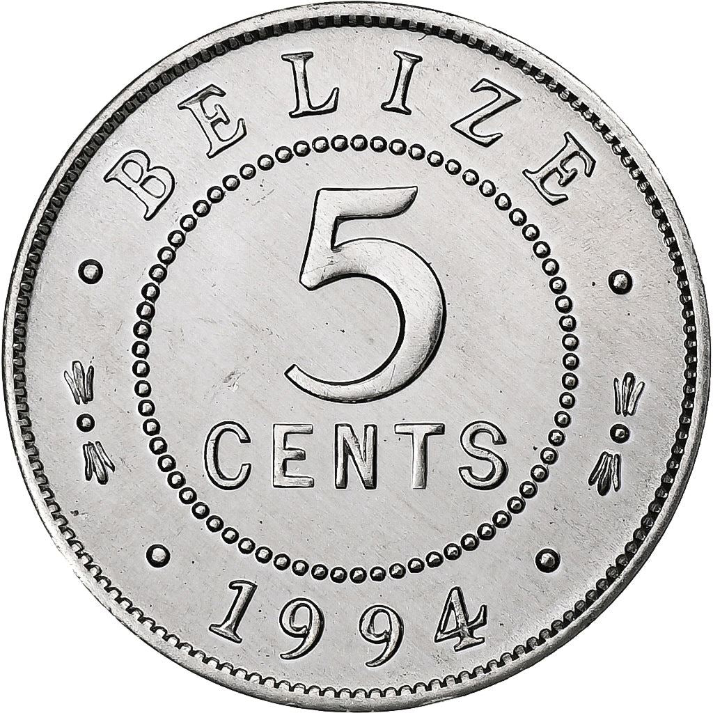 Belizean Coin 5 Cents | Queen Elizabeth II | KM34a | Belize | 1976 - 2018