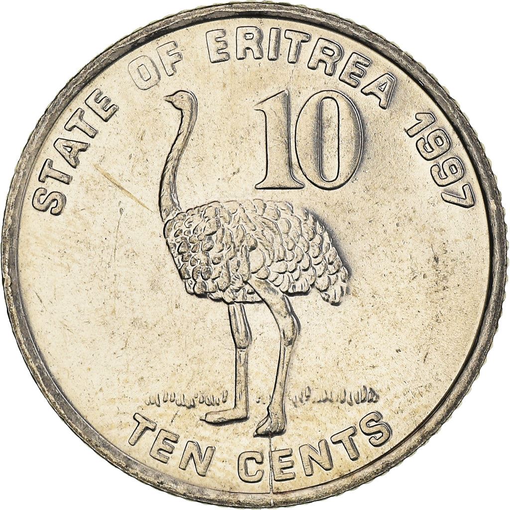 Eritrea | 10 Cent Mynt | Struts | Soldater | Flagga | Km:45 | 1997