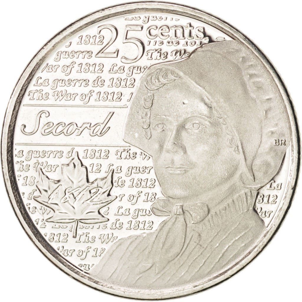 Kanada | 25 centų moneta | Laura Secord | Nikeliu dengtas plienas | KM:1700 | 2013