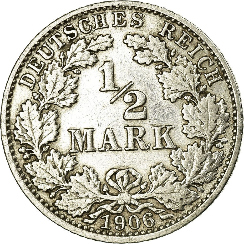 German Empire 1/2 Mark Coin | Deutsches Reich | Wilhelm II | Type 2 | KM17 | 1905 - 1919