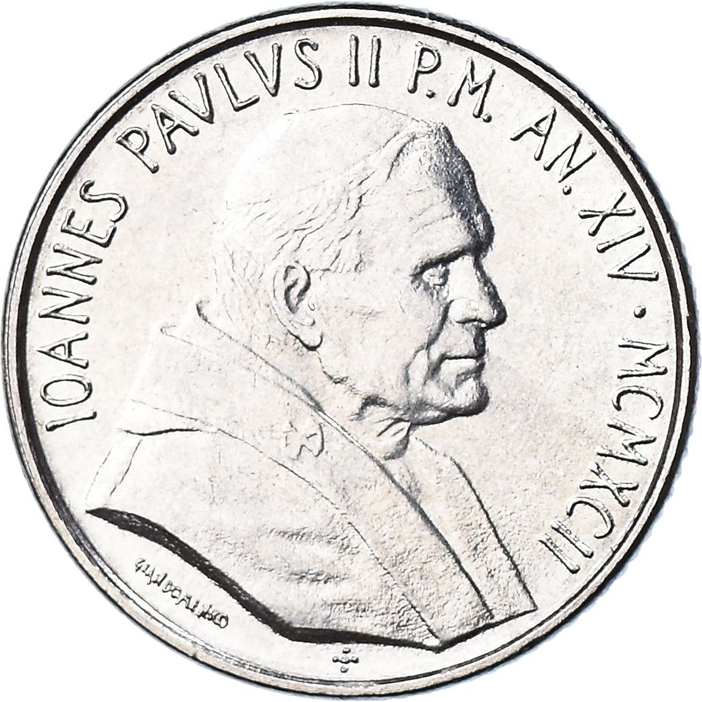 Vatican City | 100 Lire Coin | John Paul II | Km:239 | 1992