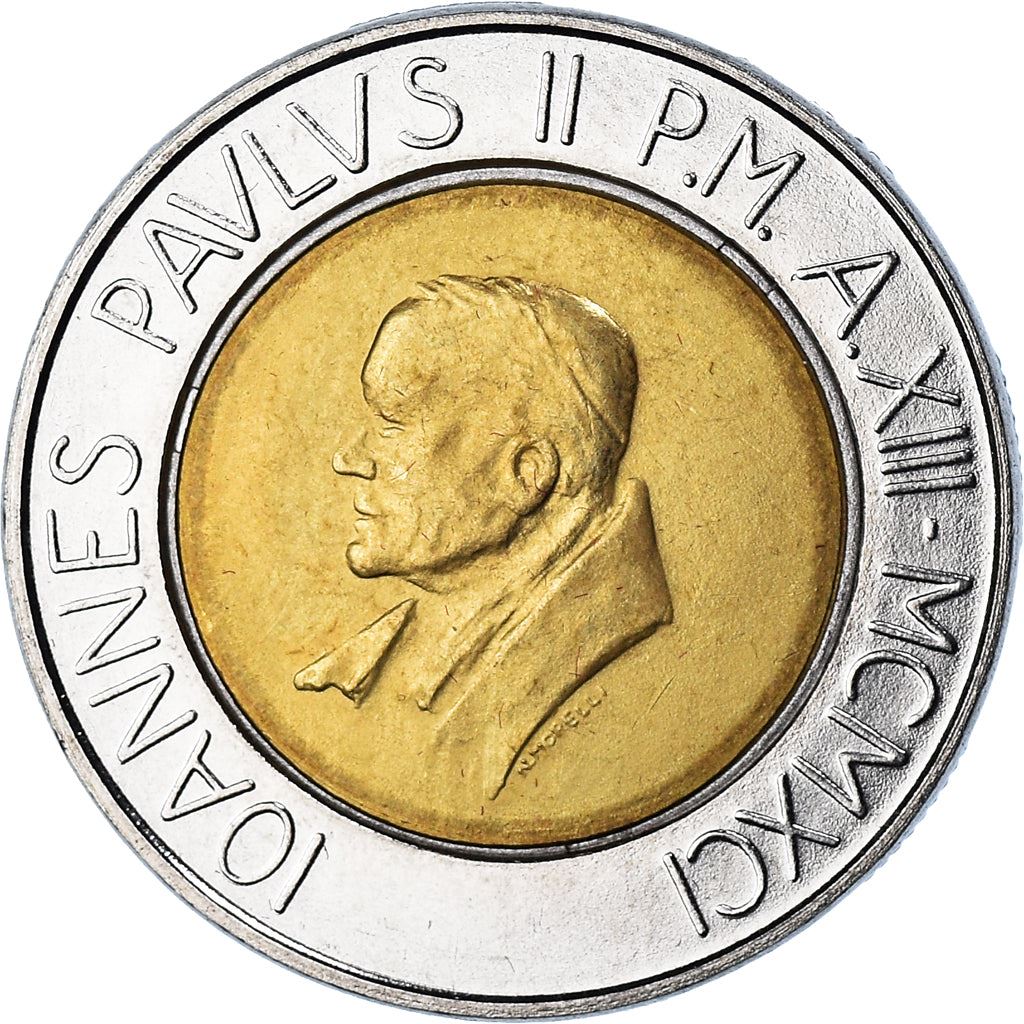 Vatican City | 500 Lire Coin | John Paul II | Km:233 | 1991