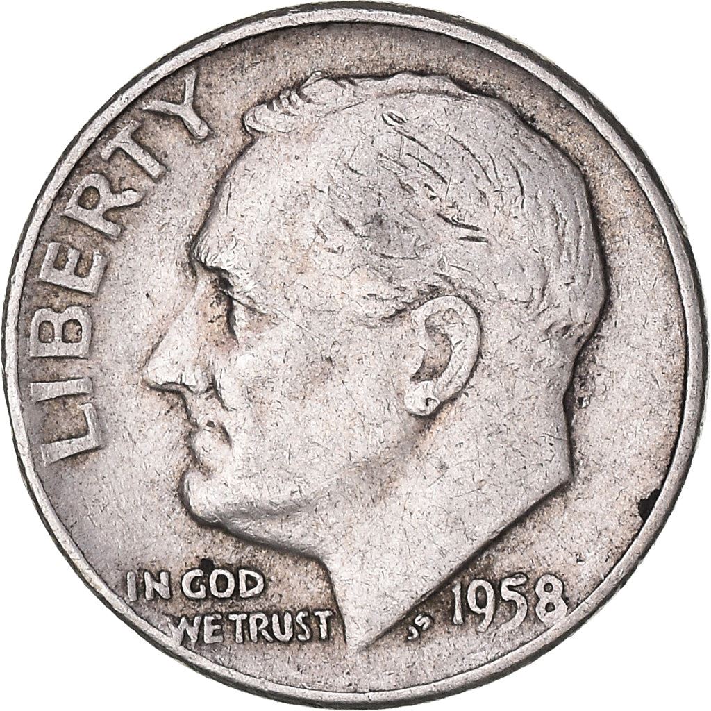 アメリカ合衆国 | 1ダイム硬貨 | フランクリン・D・ルーズベルト | KM:195 | 1946年 - 1964年