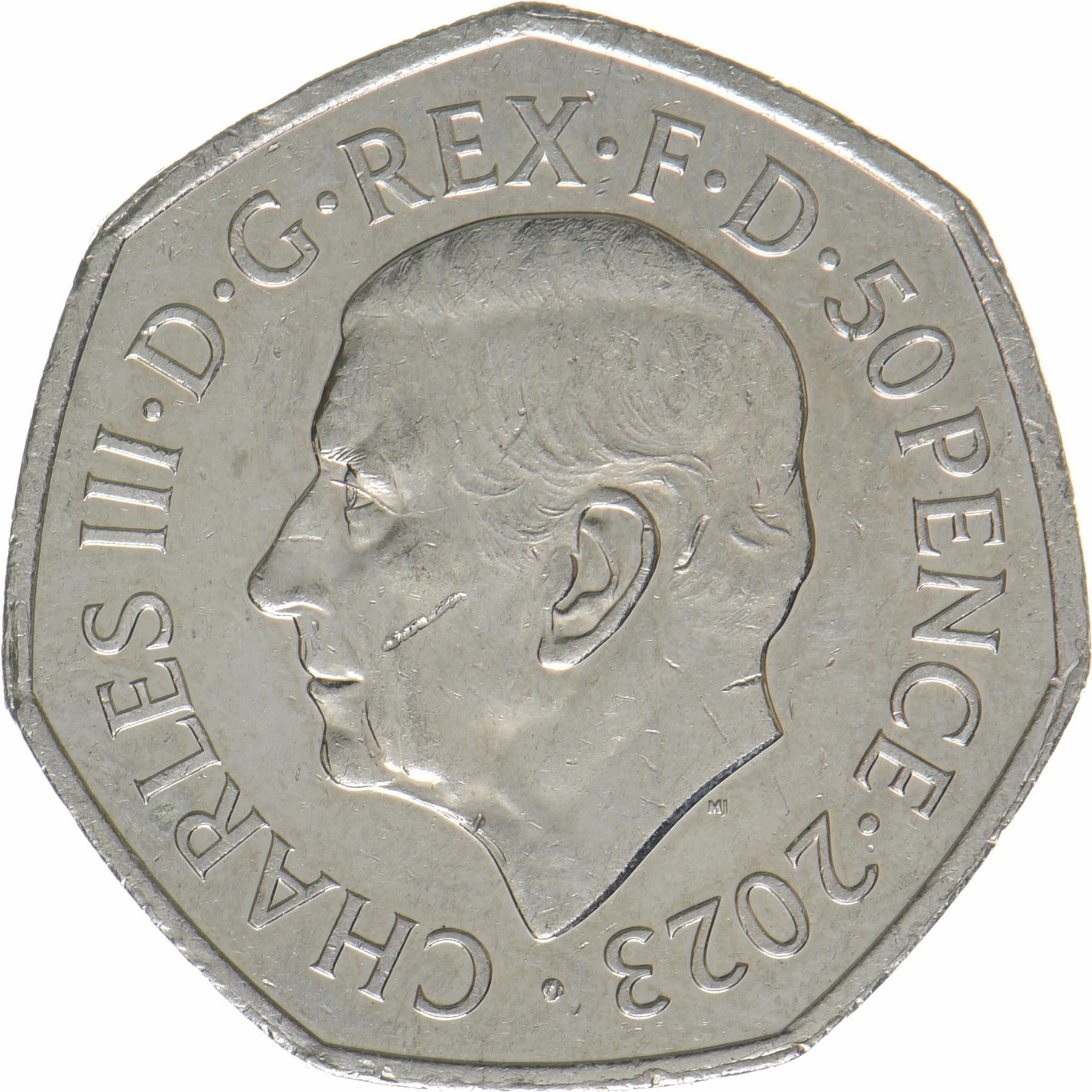 イギリス | 50ペンス硬貨 | 即位式 | 2023