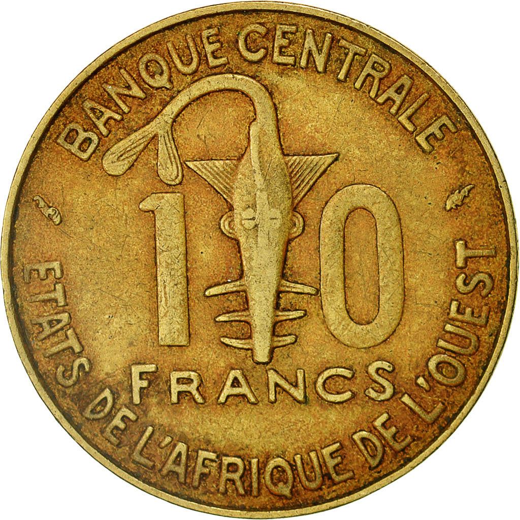 Western African States | 10 Francs Cfa Coin | Emblem of Central Bank | Gazelle | Km:1A | 1966 - 1981