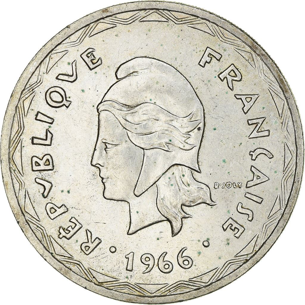 New Hebrides | 100 Francs Coin | Marianne | Bisj Totem Pole | Km:1 | 1966