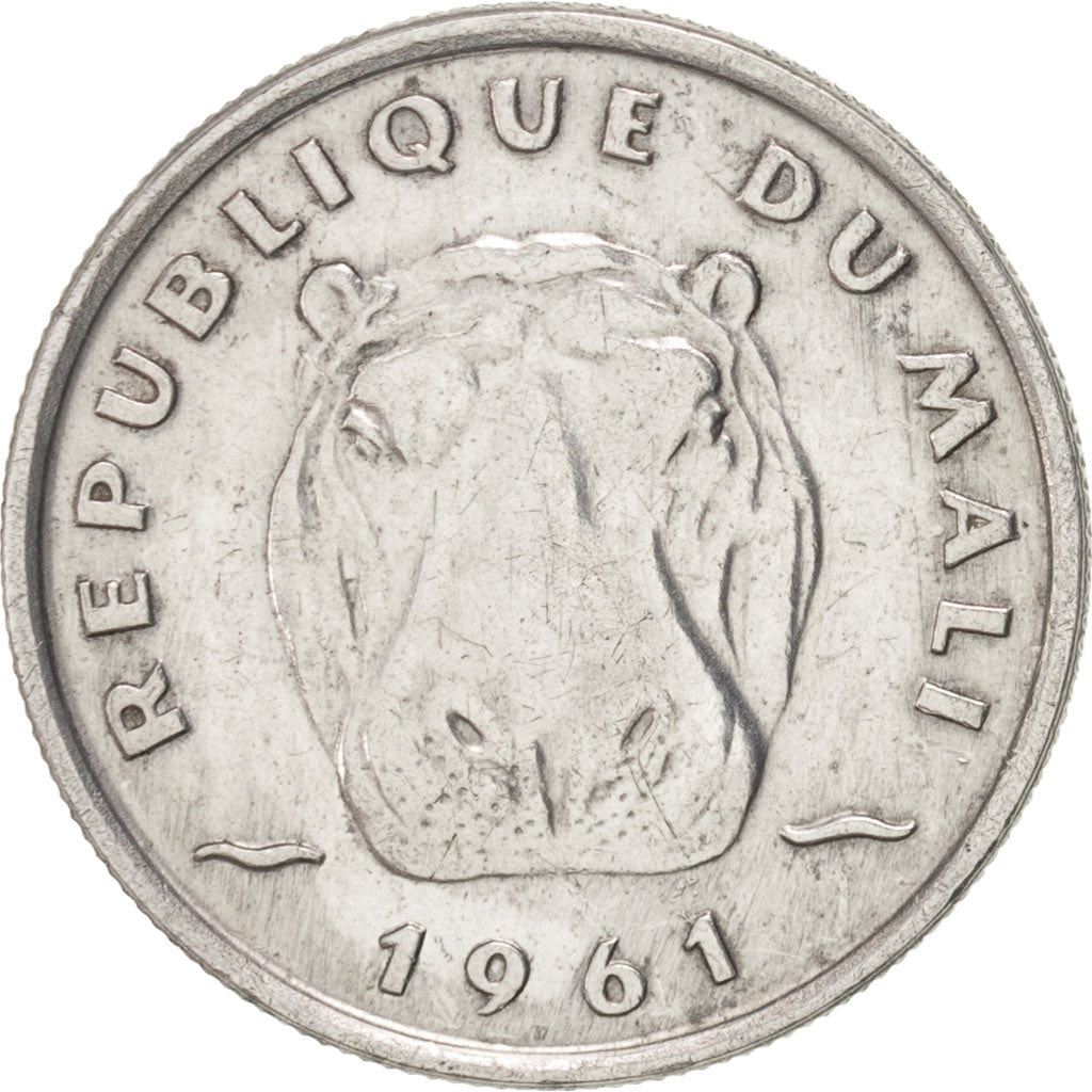 Mali | 5 Francs Maliens Coin | Hippopotamus | Km:2 | 1961