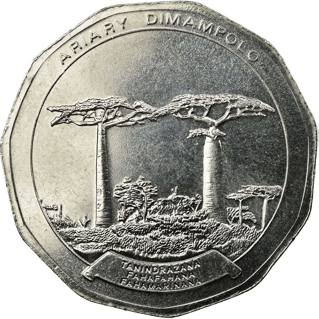 Madagascar | 50 Ariary Coin | Star | Baobab | Km:25.1 | 1996