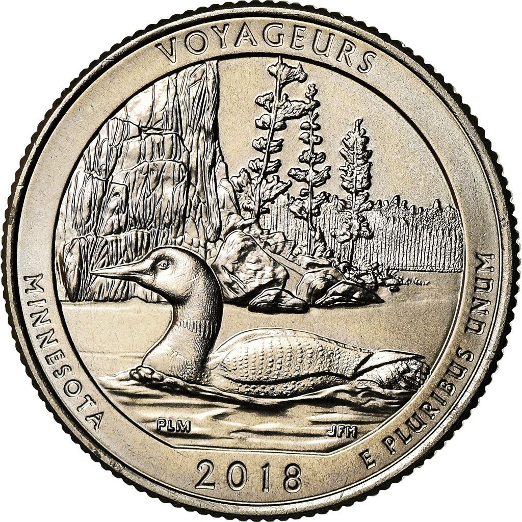 United States | ¼ Dollar Coin | Voyageurs National Park, Minnesota | Voyageurs Park | Copper-nickel clad copper | KM:671 | 2018
