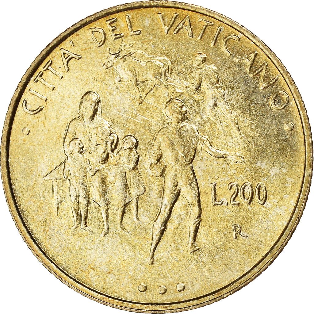 Vatican City | 200 Lire Coin | John Paul II | Km:266 | 1995