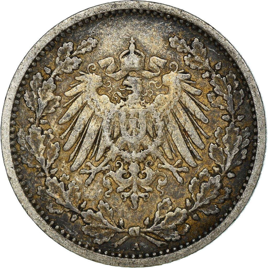 German Empire 1/2 Mark Coin | Deutsches Reich | Wilhelm II | Type 2 | KM17 | 1905 - 1919