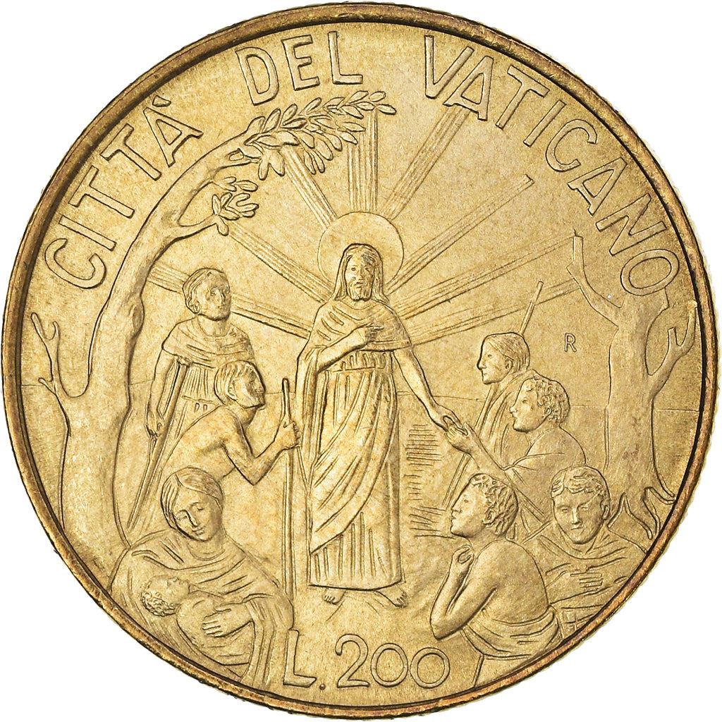 Vatican City | 200 Lire Coin | John Paul II | Km:309 | 1999
