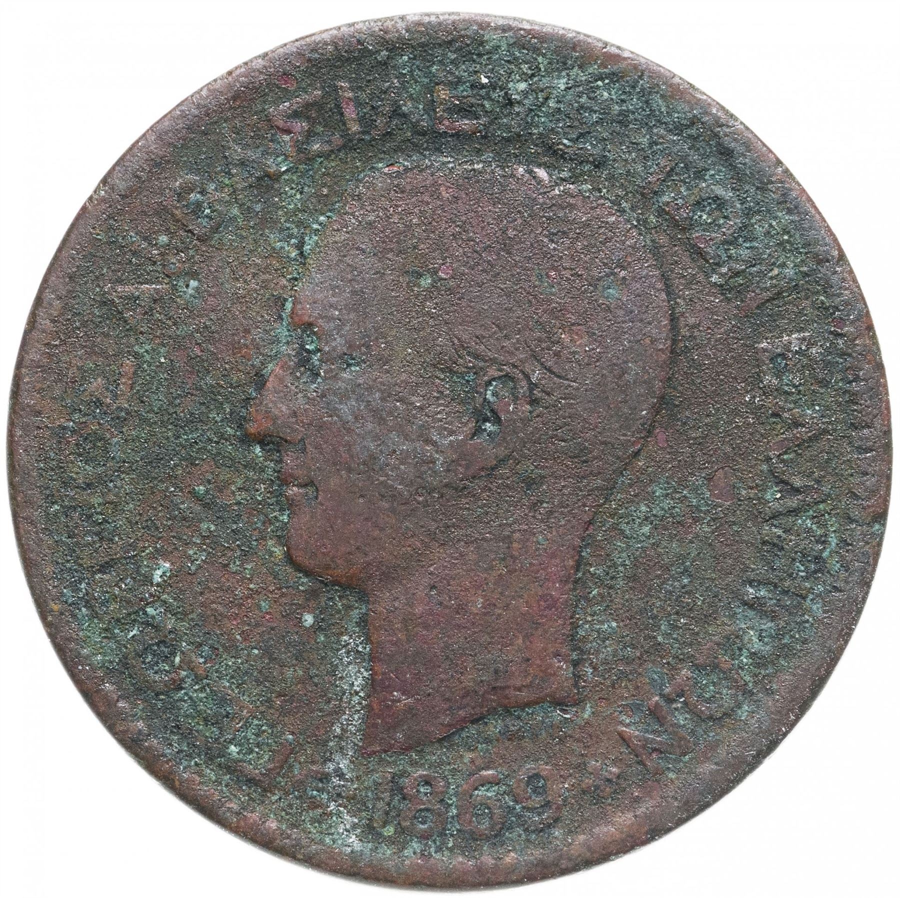 Greece 10 Lepta Coin | George I | KM43 | 1869 - 1870