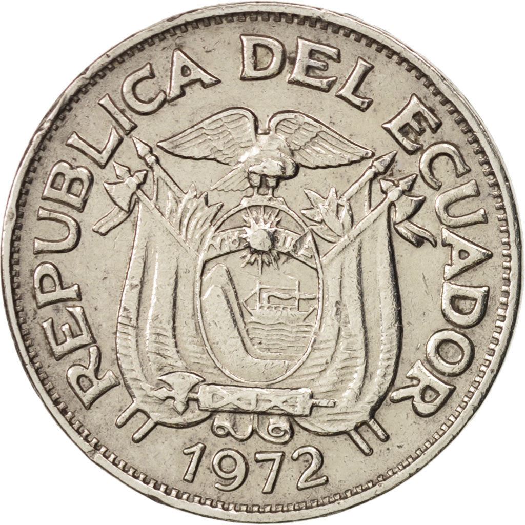 Ecuador | 20 Centavos | Nickel clad steel | Coat of Arms | KM:77.1c | 1959-1972