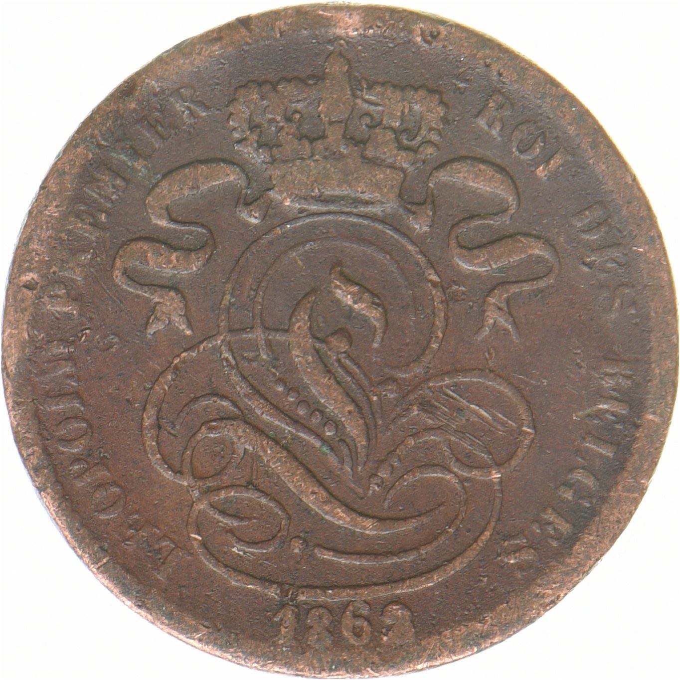 Belgien | 1 centime-mønt | Léopold I | Kobber | KM:1.1-1.4 | 1832-1863