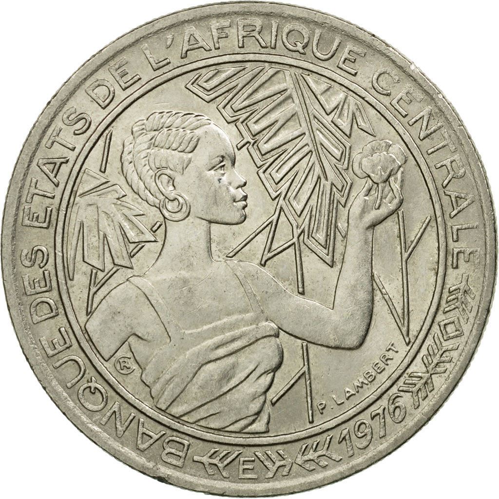 Central African States | 500 Francs Cfa Coin | Woman | Stylized Antelope | Km:12 | 1976 - 1984