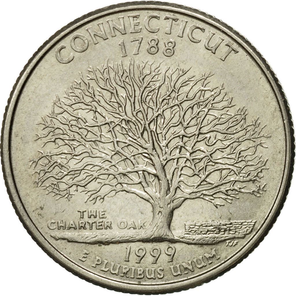 United States | 1/4 Dollar Coin | Connecticut | Km:297 | 1999