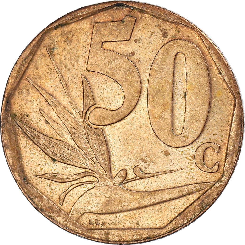 South Africa 50 Cents Xhosa Legend - uMzantsi Afrika Coin KM294 2005