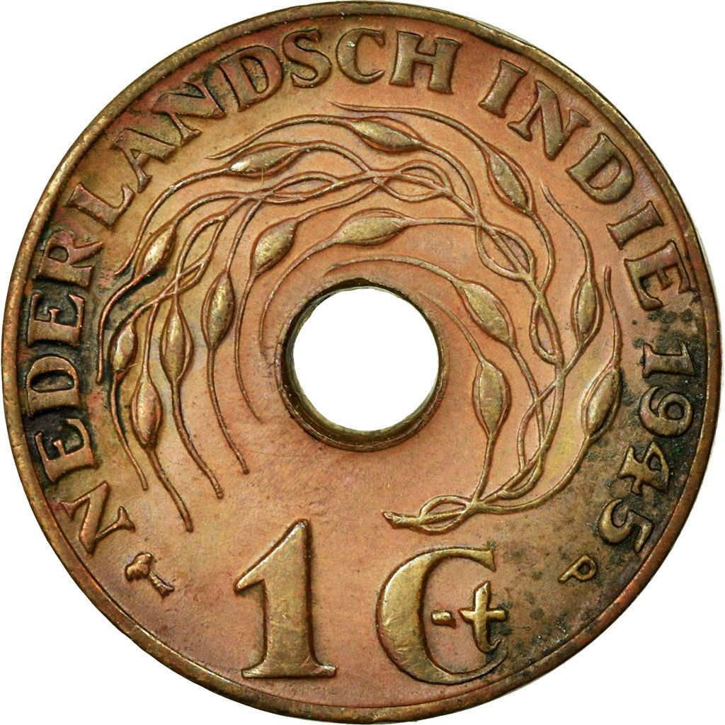 Netherlands East Indies | 1 Cent Coin | Rice plant | Km:317 | 1936 - 1945
