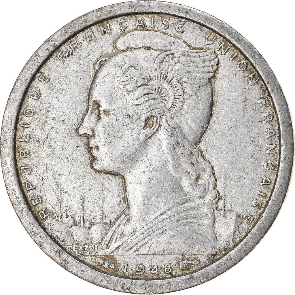 Madagascar | 1 Franc Coin | Marianne | Zebu | Km:3 | 1948 - 1958