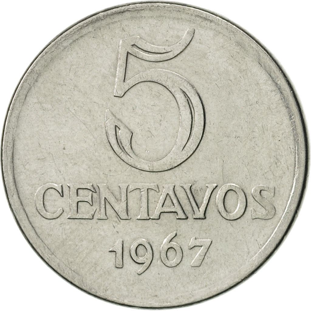Brazil | 5 Centavos Coin | Effigie | Km:577.1 | 1967