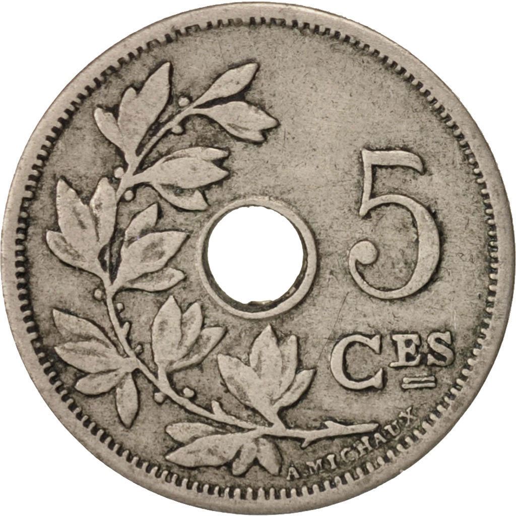 Belgium | 5 Centimes Coin | Copper-Nickel | Monogram | Km:46 | 1901 - 1903