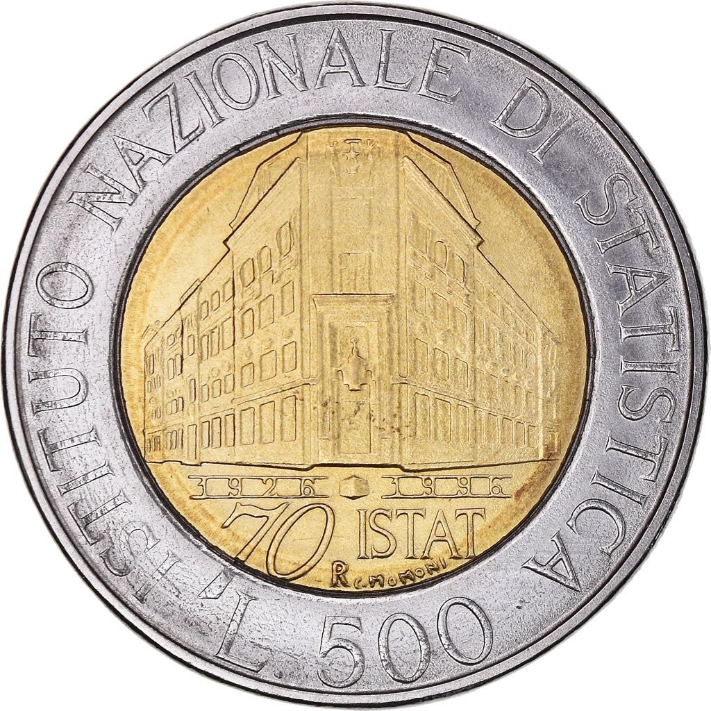 Italy | 500 Lire Coin | Institute of Statistics | Km:181 | 1996