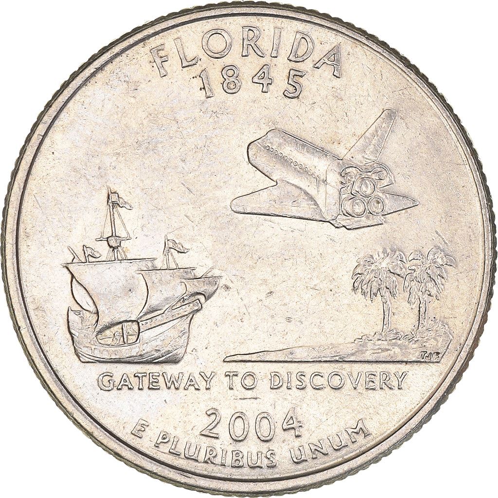 United States | 1/4 Dollar Coin | Florida | Km:356 | 2004