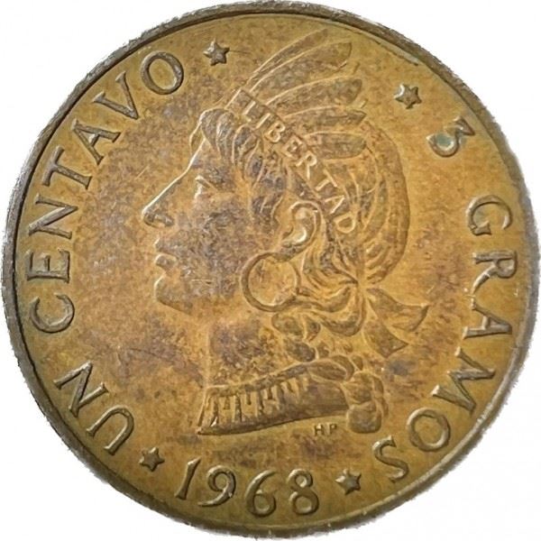 Dominican Republic 1 Centavo Coin | Liberty | KM31 | 1968 - 1975