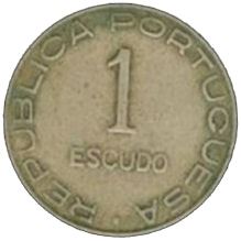 Mozambique | 1 Escudo Coin | Globe | Shield | Km:66 | 1936