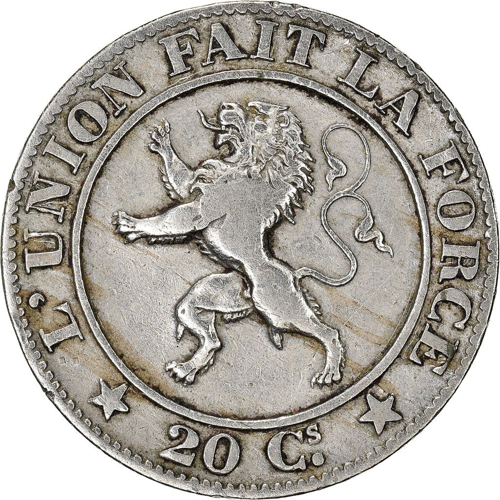 Belgian | 20 Centimes Coin | Leopold I | Lion | Star | KM20 | 1860 - 1861
