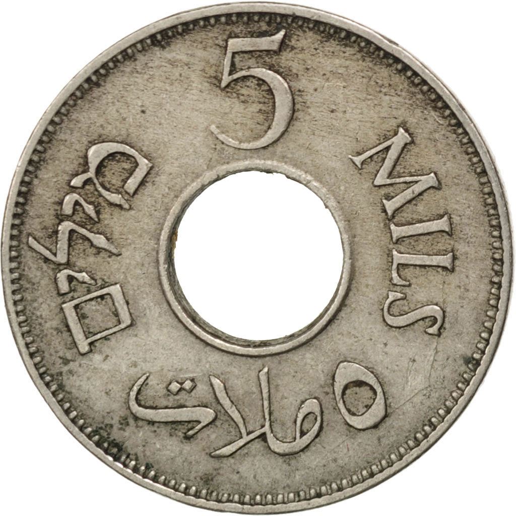 British Palestine | 5 Mils Coin | Olive Wreath | Km:3 | 1927 - 1947