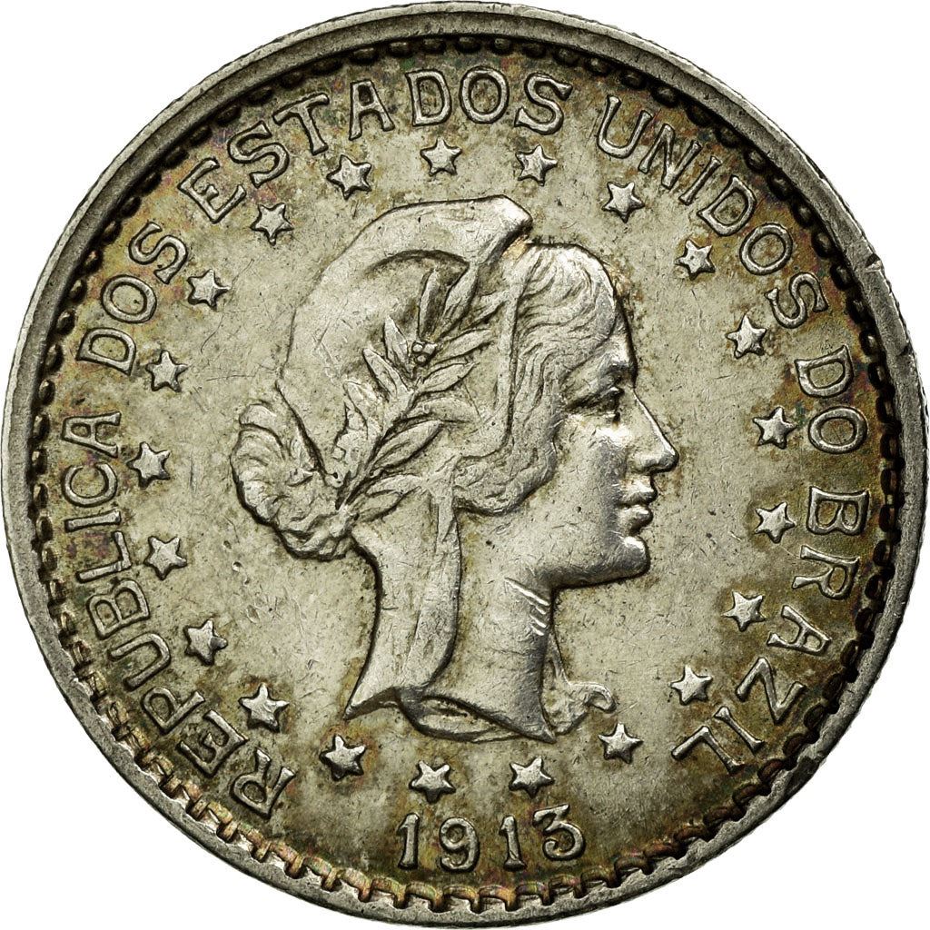 Brazil | 500 Reis Coin | Coat of arms | Km:512 | 1913