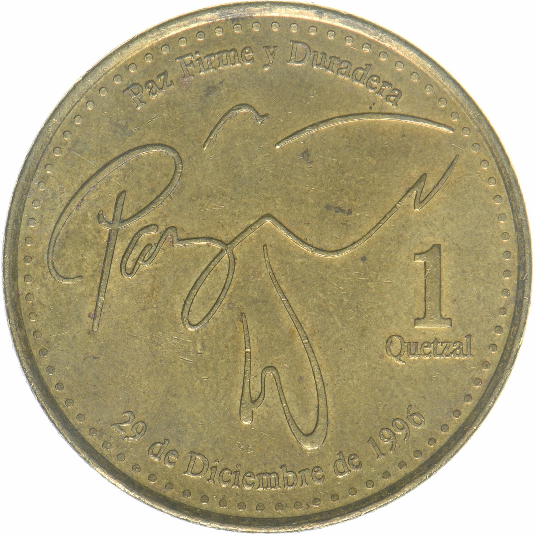 Guatemala | 1 Quetzal Coin | Stylized peace dove | KM:284a | 2013 - 2023
