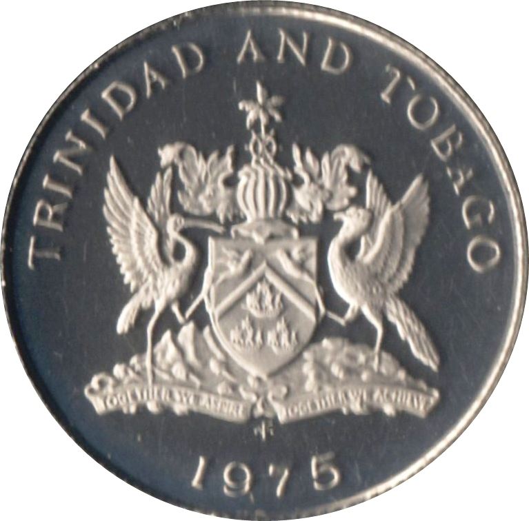 Trinidad and Tobago 10 Cents Coin | Queen Elizabeth II | Flaming Hibiscus | KM27 | 1974 - 1976