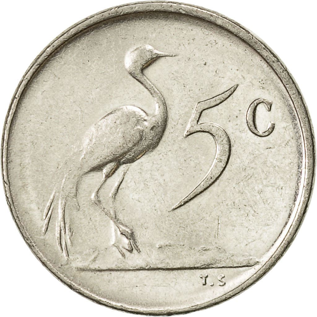 South Africa 5 Cents Coin | Afrikaans Legend - SUID-AFRIKA | KM67.2 | 1965 - 1969