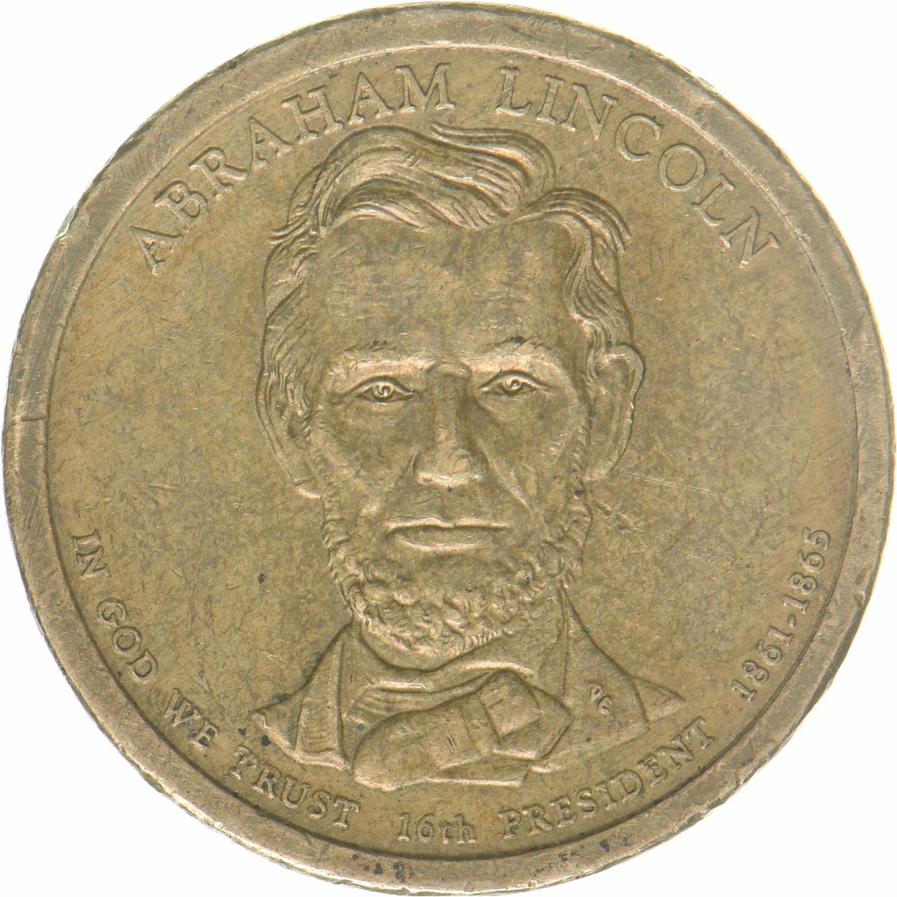 United States | 1 Dollar Coin | Abraham Lincoln | KM:478 | 2010