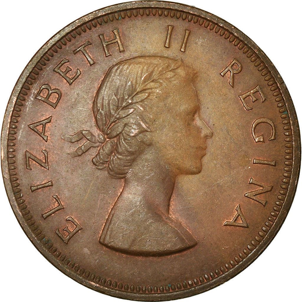 South Africa 1 Penny Coin | Elizabeth II 1st portrait | KM46 | 1953 - 1960