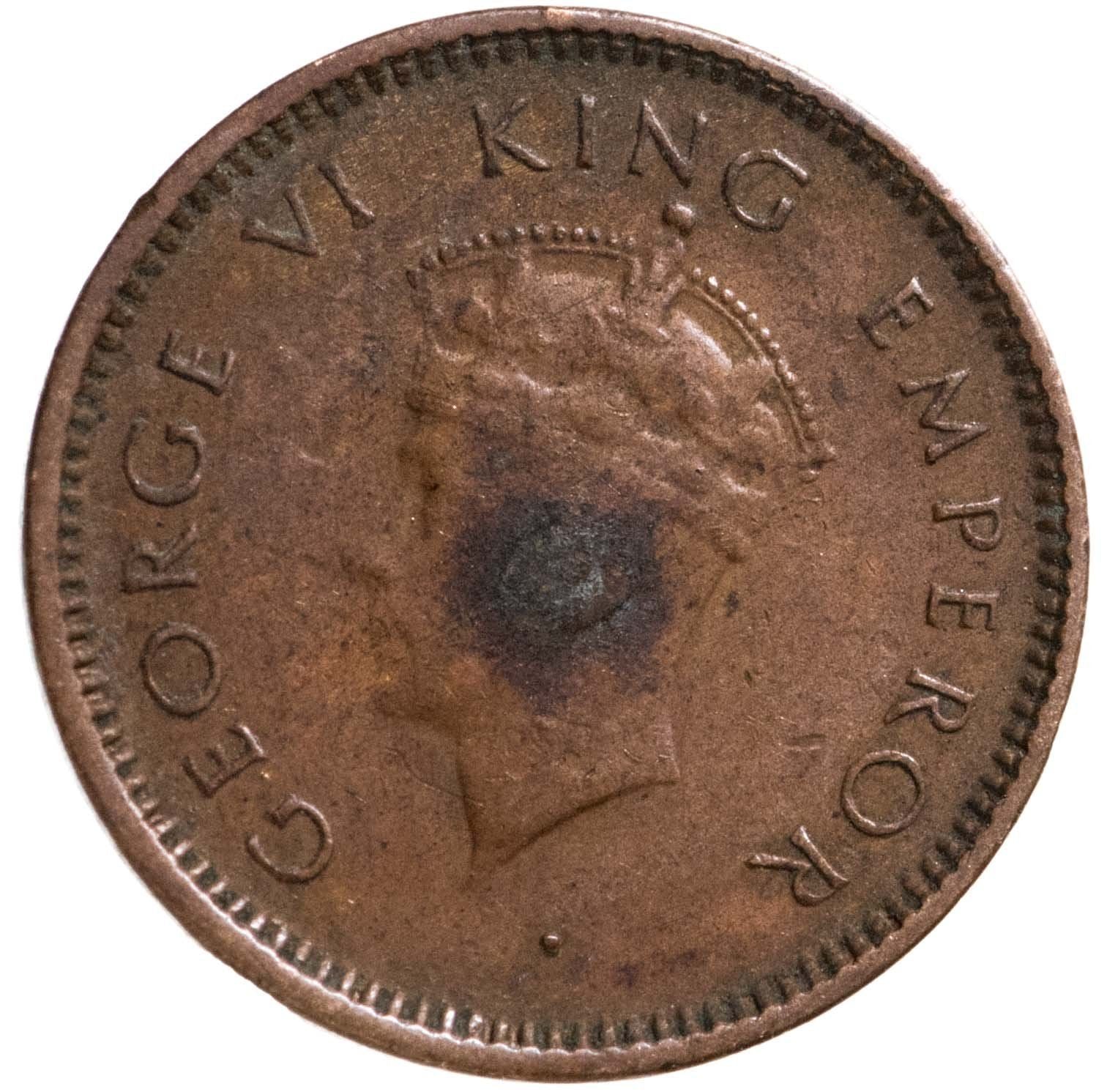 India - British | 1/12 Anna Coin | King George VI | Km:526 | 1939