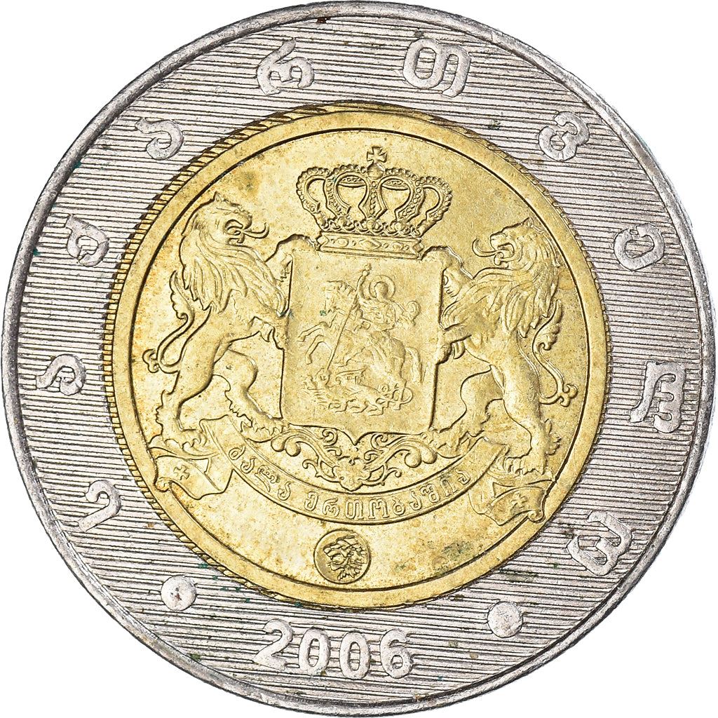 Georgia Coin | 2 Lari | León | Antiguo Kolkhi Tetri | KM94 | 2006