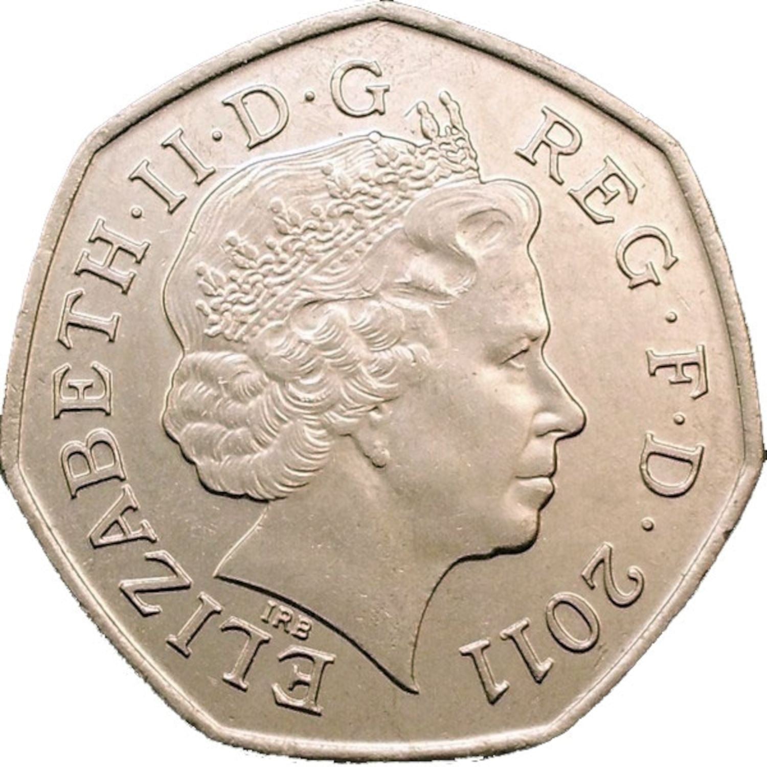 United Kingdom 50 Pence Coin | Elizabeth II 4th portrait | Handball | 2011