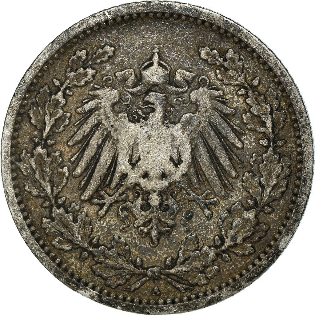 German Empire 1/2 Mark Coin | Deutsches Reich | Wilhelm II | Type 2 | KM17 | 1905 - 1919