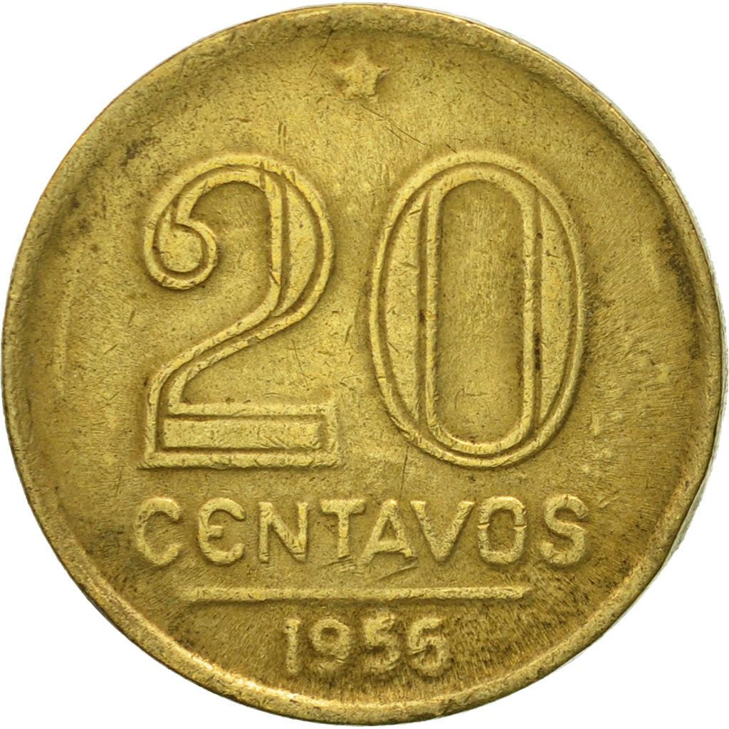 Brazil | 20 Centavos Coin | Ruy Barbosa | Km:562 | 1948 - 1956
