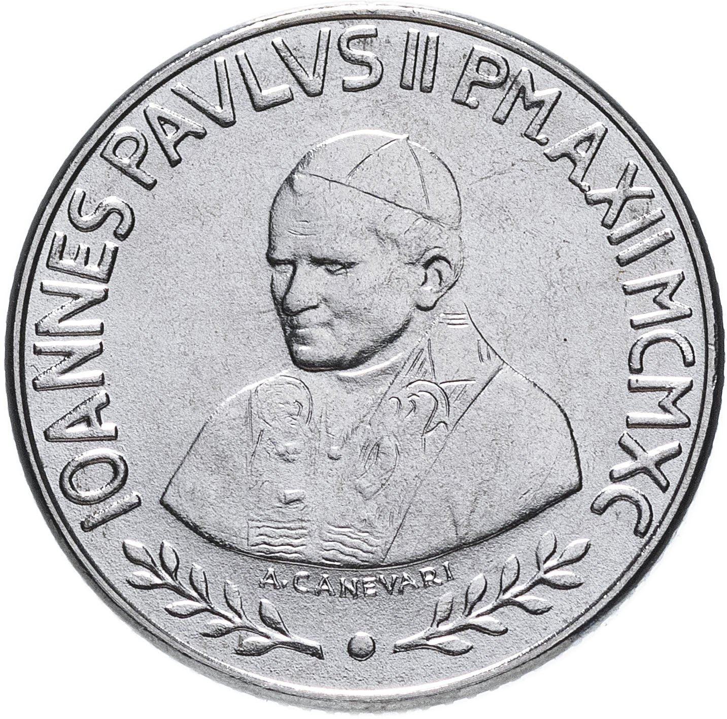 Vatican City | 100 Lire Coin | St. Benedict | Km:223 | 1990