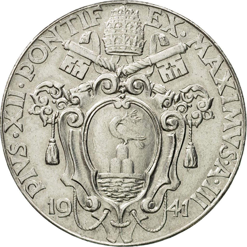 Vatican City | 2 Lire Coin | Pius XII | Km:27A | 1940 - 1941