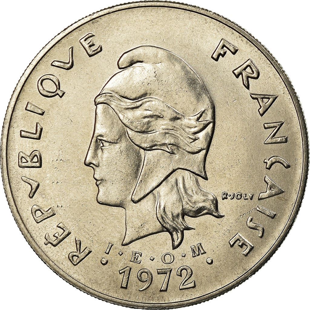 New Hebrides | 50 Francs Coin | Marianne | Bisj Totem Pole | Km:7 | 1972